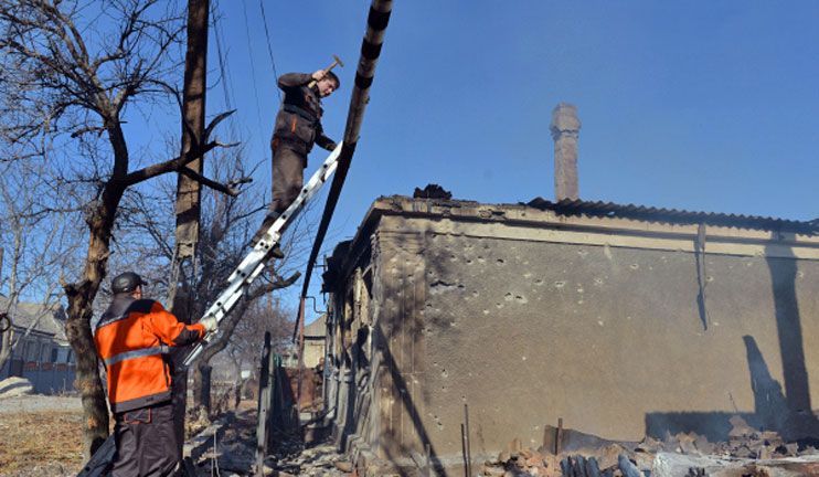 The damaged infrastructures are being repaired in the south-east of Ukraine