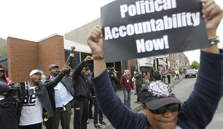 There was a massive demonstration in American Baltimore city