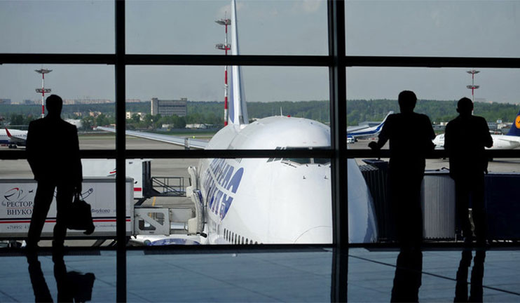 Many flights were delayed in Moscow airports because of the bad weather