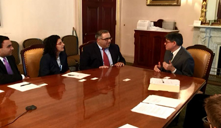 The meeting of the US Secretary of the Treasury Jacob Lew with the Armenian community