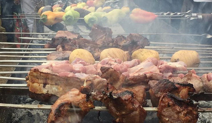 The traditional barbeque festival was organized in Akhtala