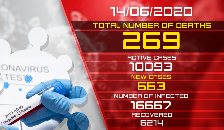 Update. 14.06.2020. 663 new cases of infection with coronavirus have been confirmed, 133 have recovered