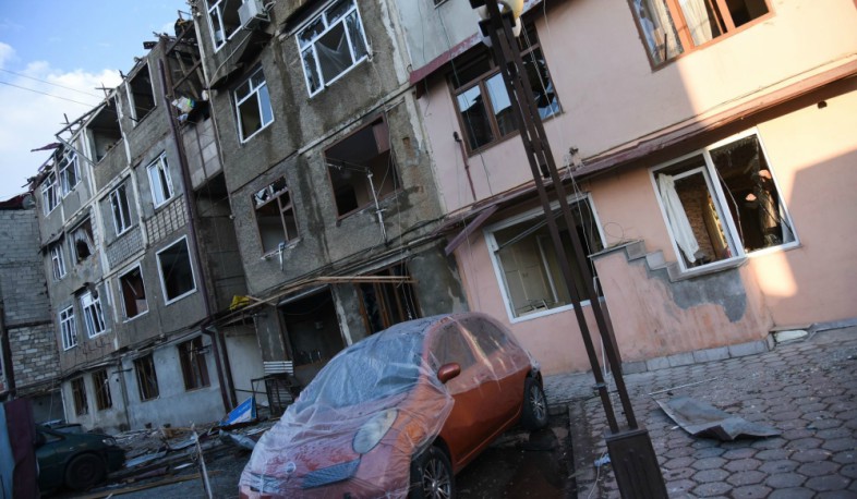 The aftermath of the enemy shelling in Stepanakert․ Photos