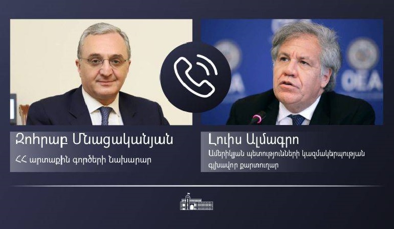 Զոհրաբ Մնացականյանի հեռախոսազրույցը Ամերիկյան պետությունների կազմակերպության գլխավոր քարտուղար Լուիս Ալմագրոյի հետ