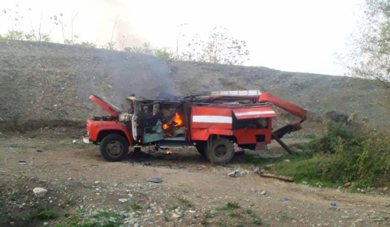 The enemy fired a rocket at the Askeran emergency service fire truck