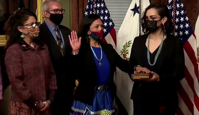 Haaland sworn in as first-ever Native American U.S. Cabinet secretary