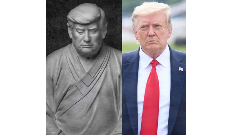 Statues of Donald Trump sitting in Zen mode while dressed as a Buddha are selling like hot cakes in China