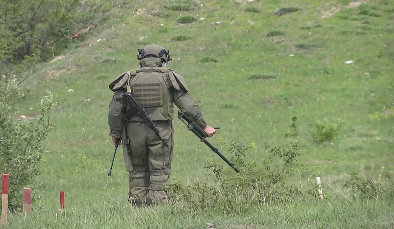 Russian sappers are clearing farmland on the outskirts of the village of Pirjamal in Nagorno-Karabakh and continue to destroy the discovered ammunition at the Ballydzha training ground