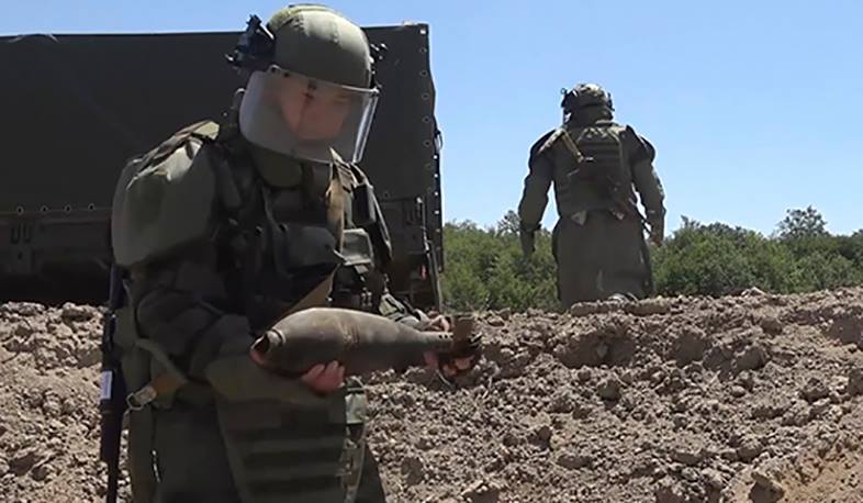 Russian peacekeepers continue to destroy ammunition found on the territory of Nagorno-Karabakh at the Ballydzha training ground