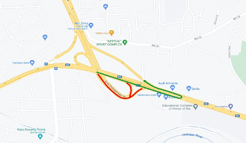 Իսակովի պողոտայի Էջմիածին-Երևան ուղղությունից դեպի Ա. Բաբաջանյան փողոց ուղղությունը կփակվի 3 ամսով