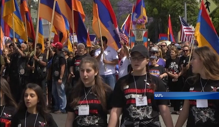 Over 60 000 protesters rallied outside the Turkish Consulate in Los Angeles