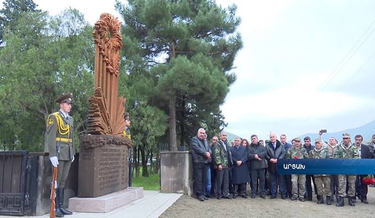 A memorial cross-stone erected in Talish in memory of Sisakan squad warriors