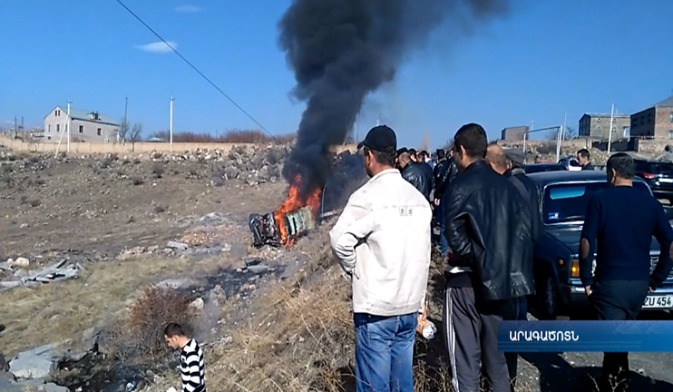 Vehicle lost control ending up in a ravine