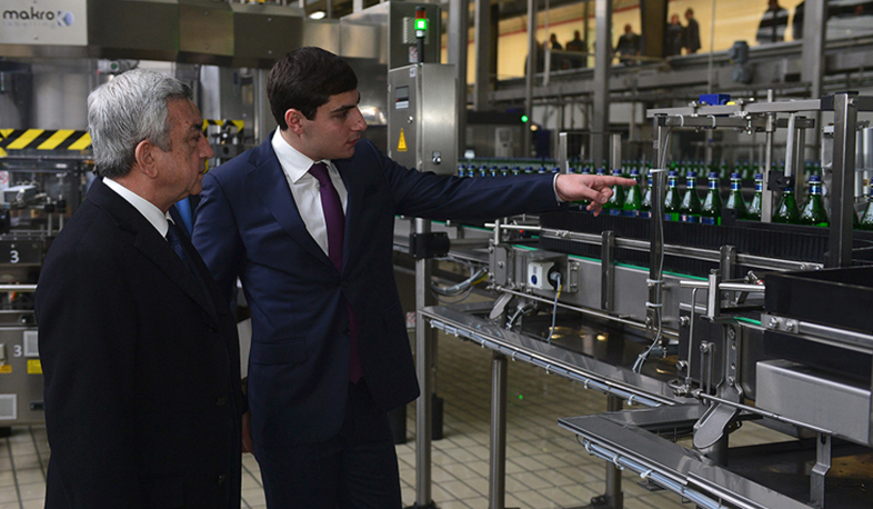 President Sargsyan visits Jermuk factory