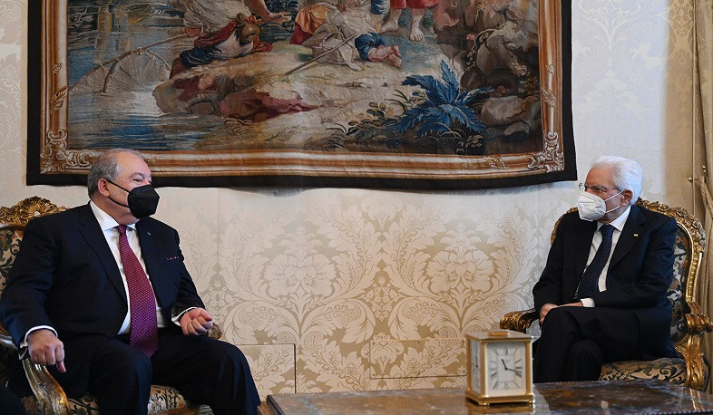 Presidents of Armenia and Italy had private talk at Quirinal Palace