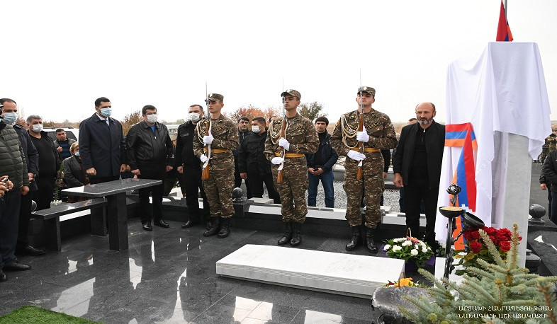 President Harutyunyan took part in opening ceremony of monuments for memory of the Heroes of Artsakh David Grigoryan and Hakob Harutyunyan