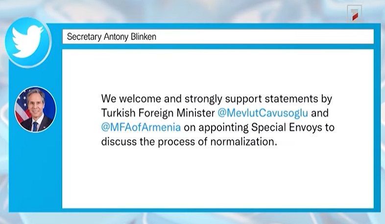 Blinken welcomes statements by Armenia and Turkey to appoint envoys for normalization