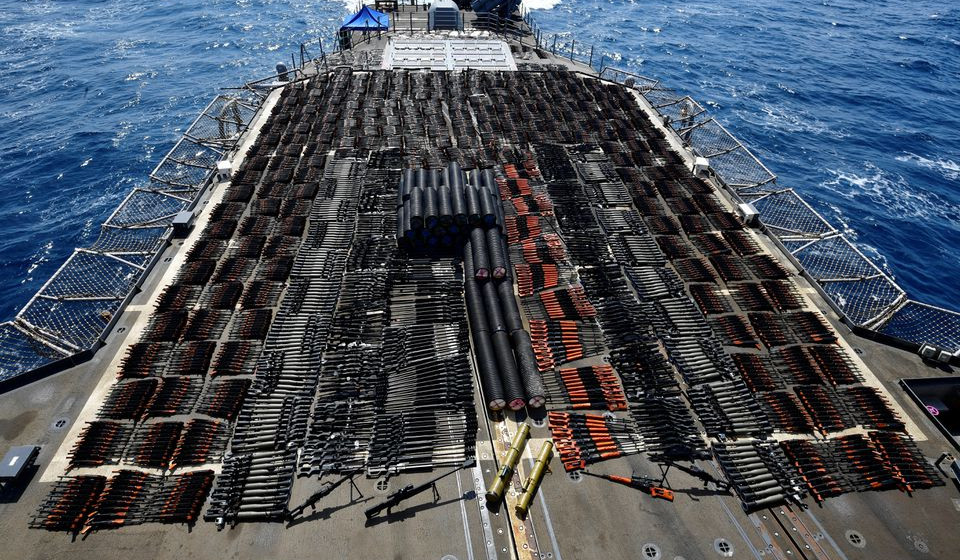 US Navy says it seizes arms from Iran likely bound for Yemen