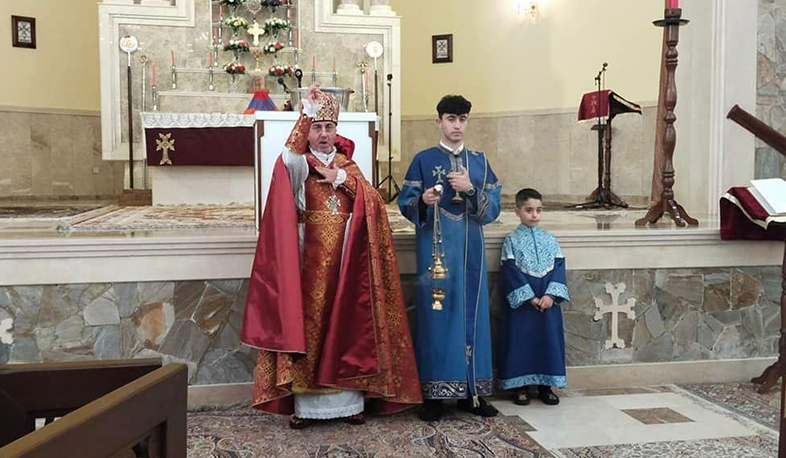 Holy liturgy served in Armenian Holy Cross Church in Erbil