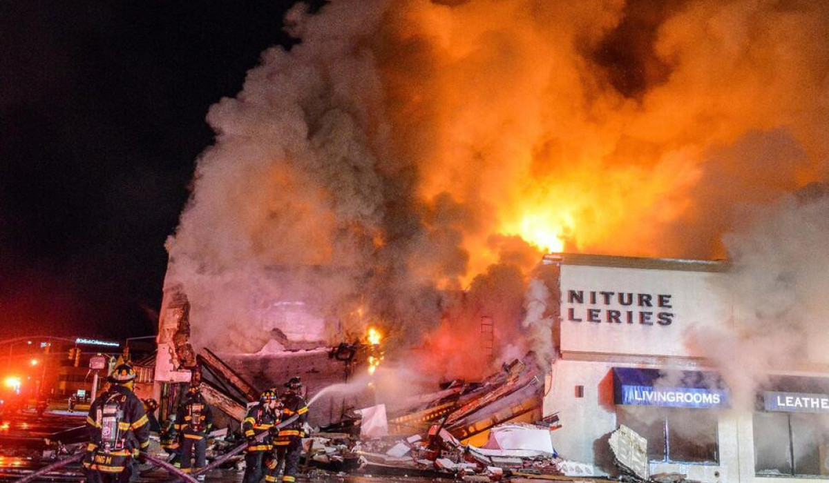 Petrol tanker crash causes massive fire in Long Island, New York