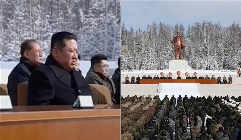 Kim Jong Un had hundreds of people stand outside in freezing cold