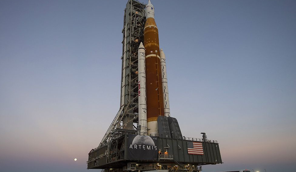 Nasa's giant new SLS Moon rocket makes its debut