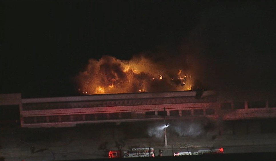 Massive fire breaks out at Brazil warehouse