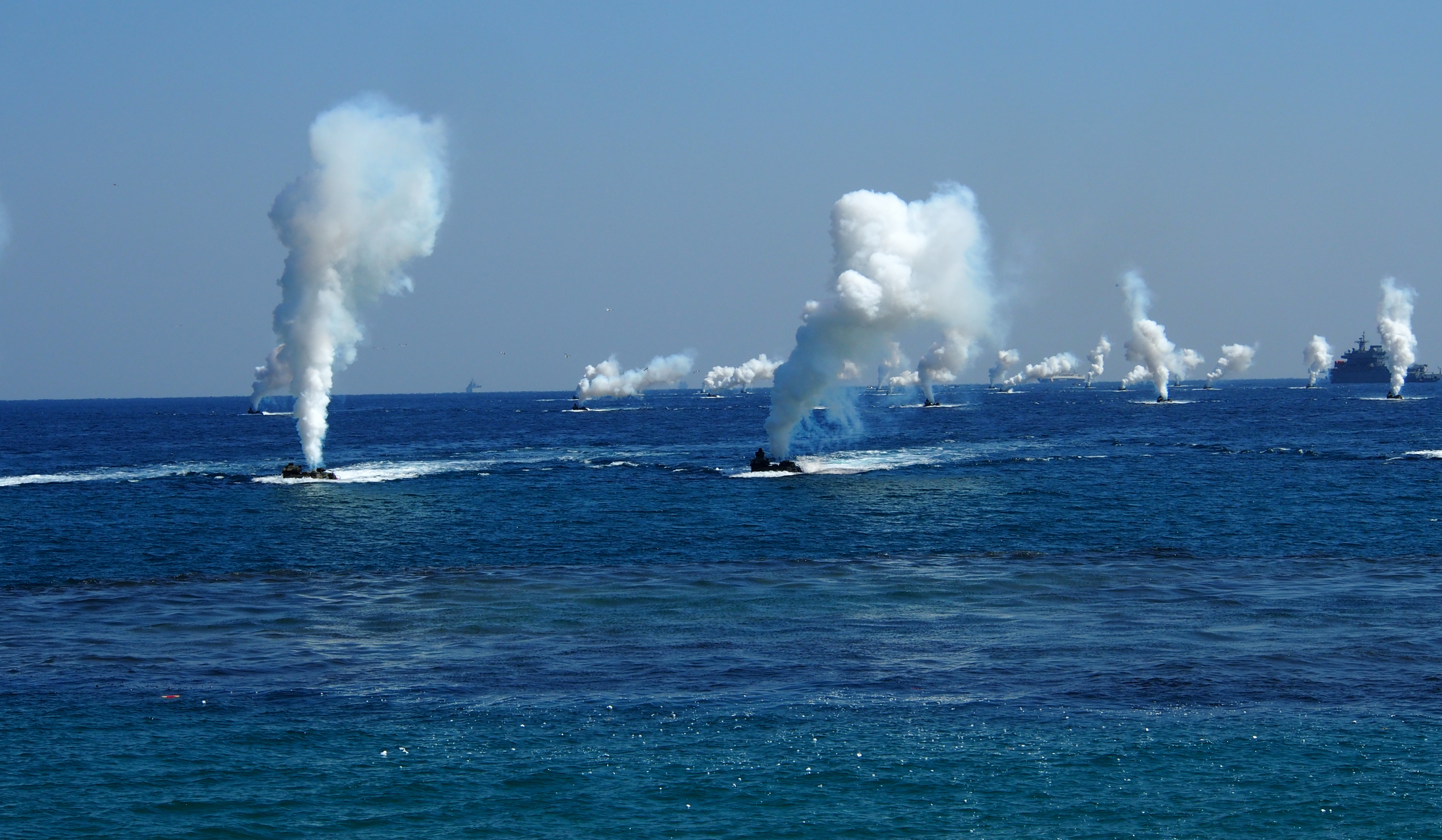 South Korea and U.S. stage rare drills with aircraft carrier