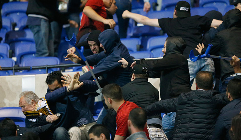 A fight prior to Besiktas - Lyon match