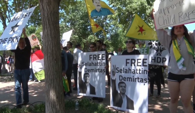 Armenian and Kurds hold a large demonstration against Erdogan's visit to Washington