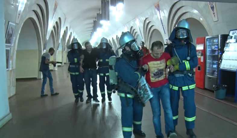 MES rescue units held midnight training in Republic Square station