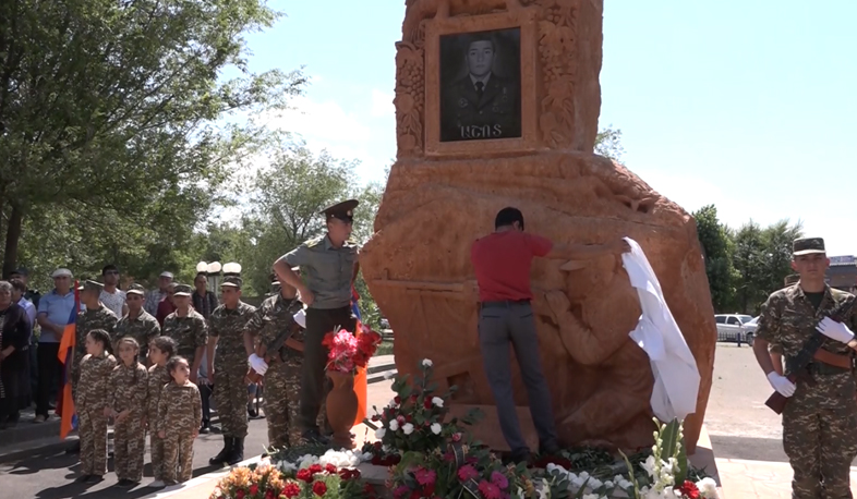 Memorial dedicated to April war hero Ashot Shahbazyan uncoveredin Akhuryan