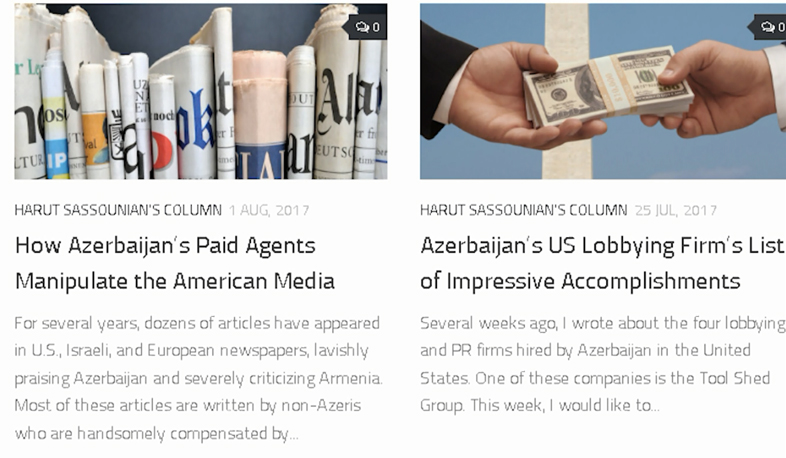 Anti-Armenian articles from pro-Azerbaijani media