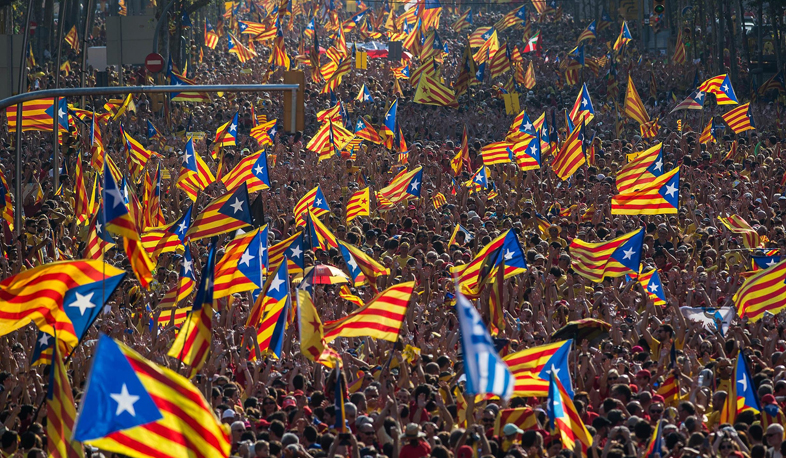 Catalonia independence march in Barcelona