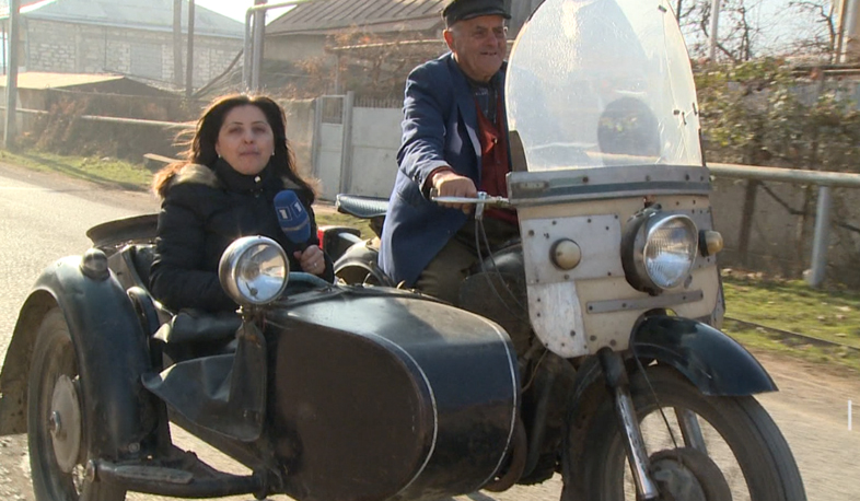 Zhora Aharonyan on bike at 90