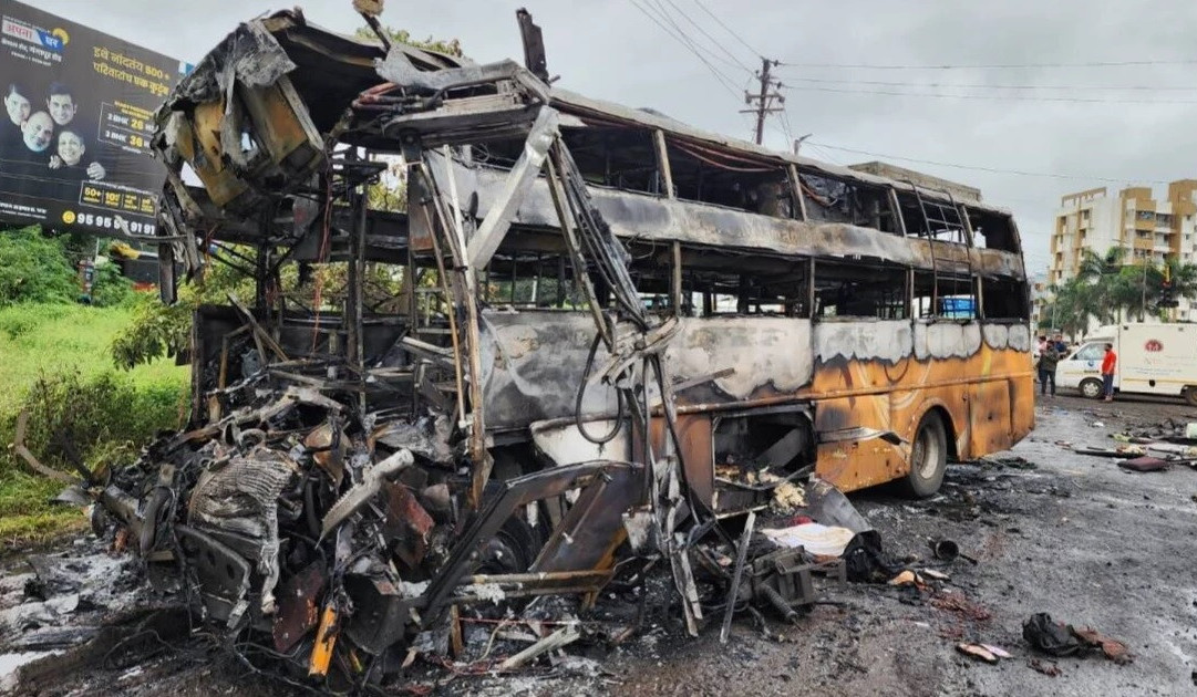 Bus catches fire in west India, killing 12 and injuring 43