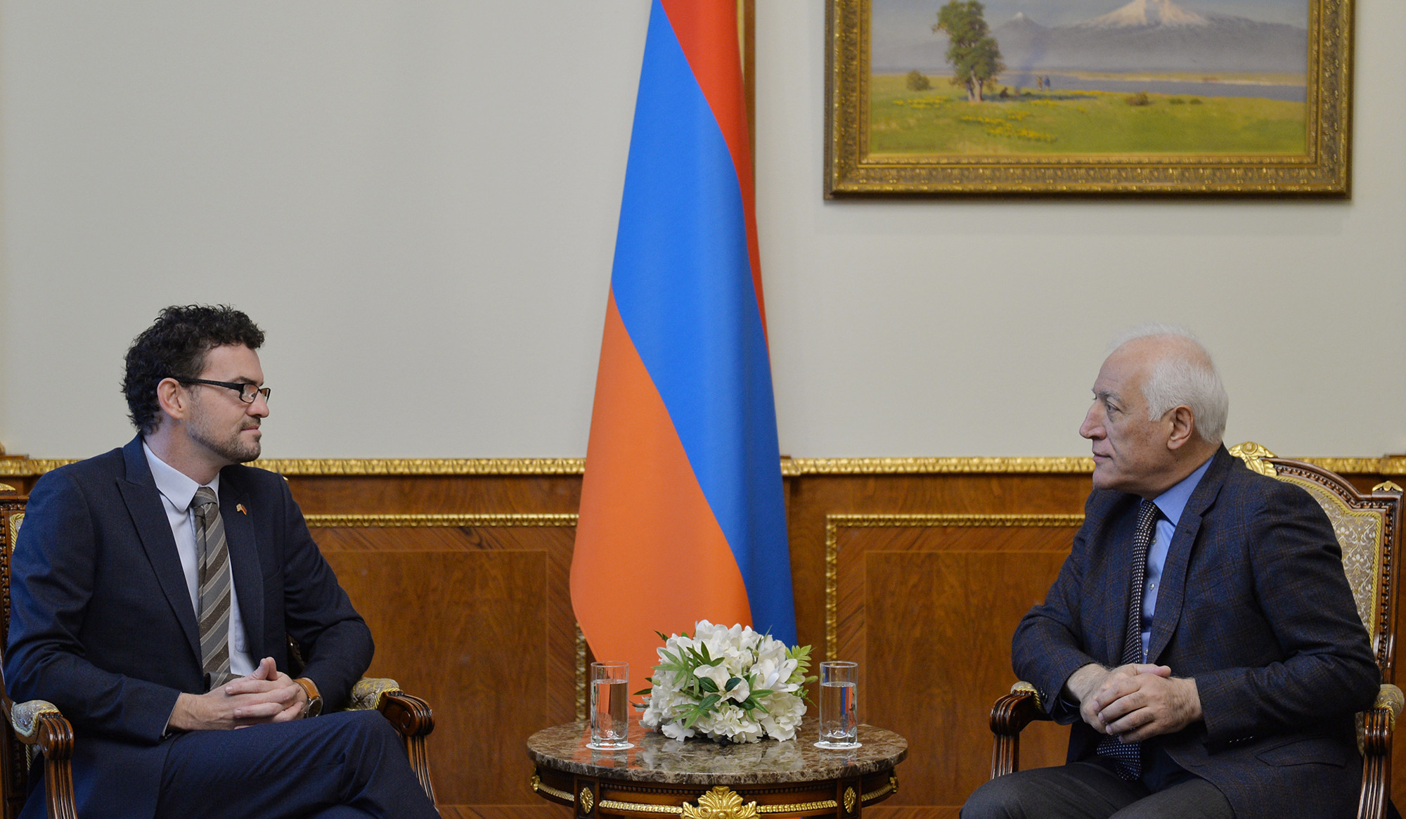 President Vahagn Khachaturyan received Ambassador Extraordinary and Plenipotentiary of United Kingdom to Republic of Armenia John Gallagher