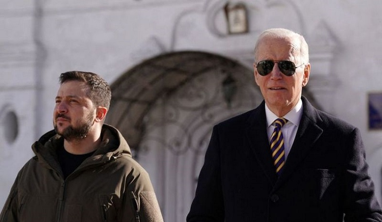 US President Joe Biden leaves Kyiv