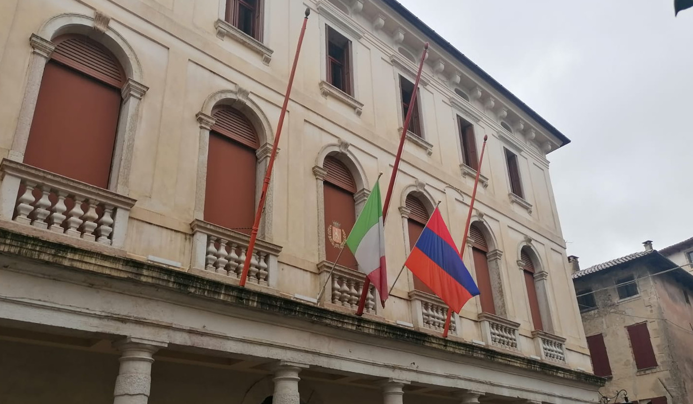 Flag of Armenia - over Asolo Municipality