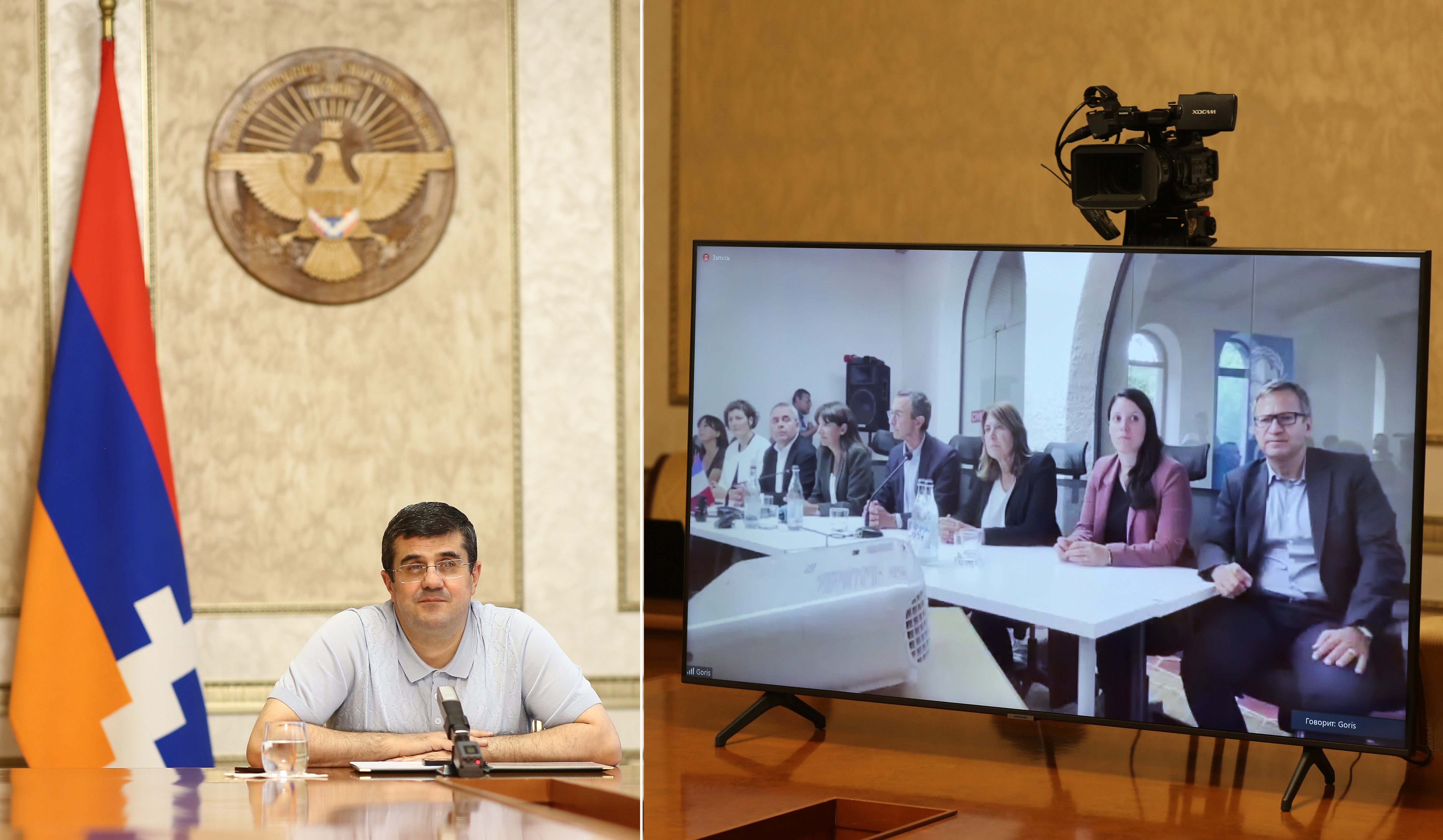 Arayik Harutyunyan welcomed French delegation accompanying convoy of humanitarian goods sent to Nagorno-Karabakh