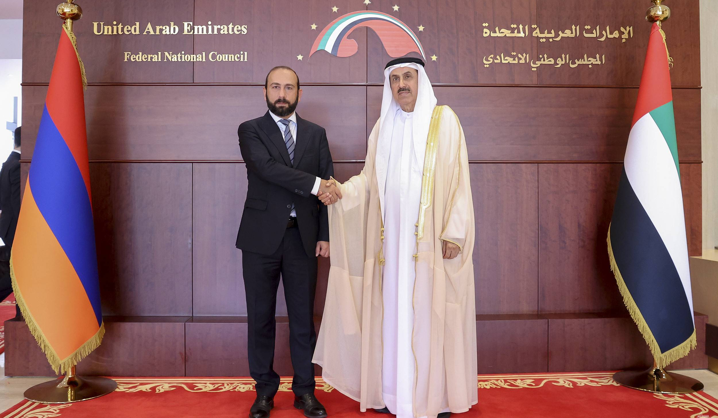 Minister Mirzoyan touches upon the deteriorating humanitarian crisis in Nagorno-Karabakh during meeting with President of UAE Federal National Council