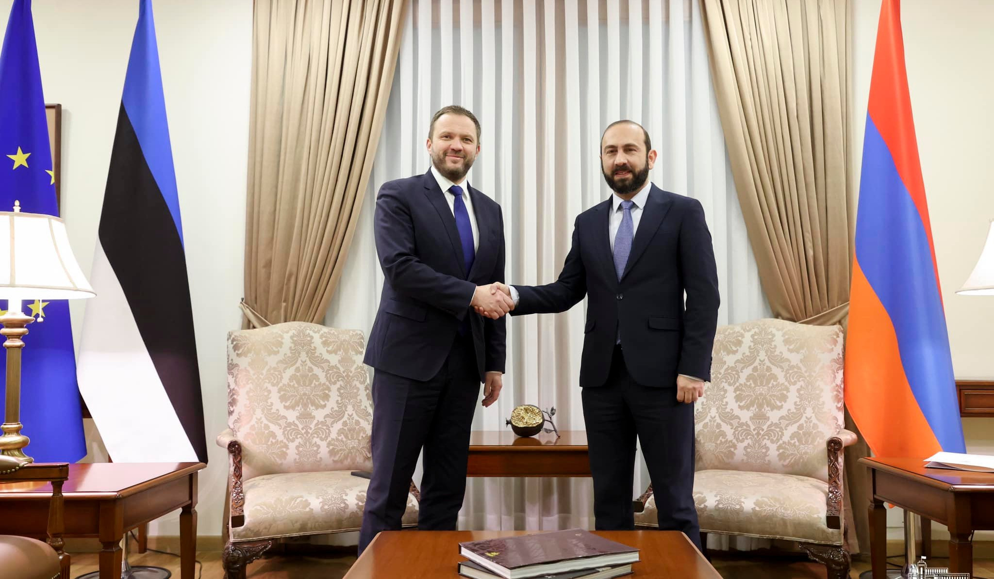 Tête-à-tête meeting of foreign ministers of Armenia and Estonia started