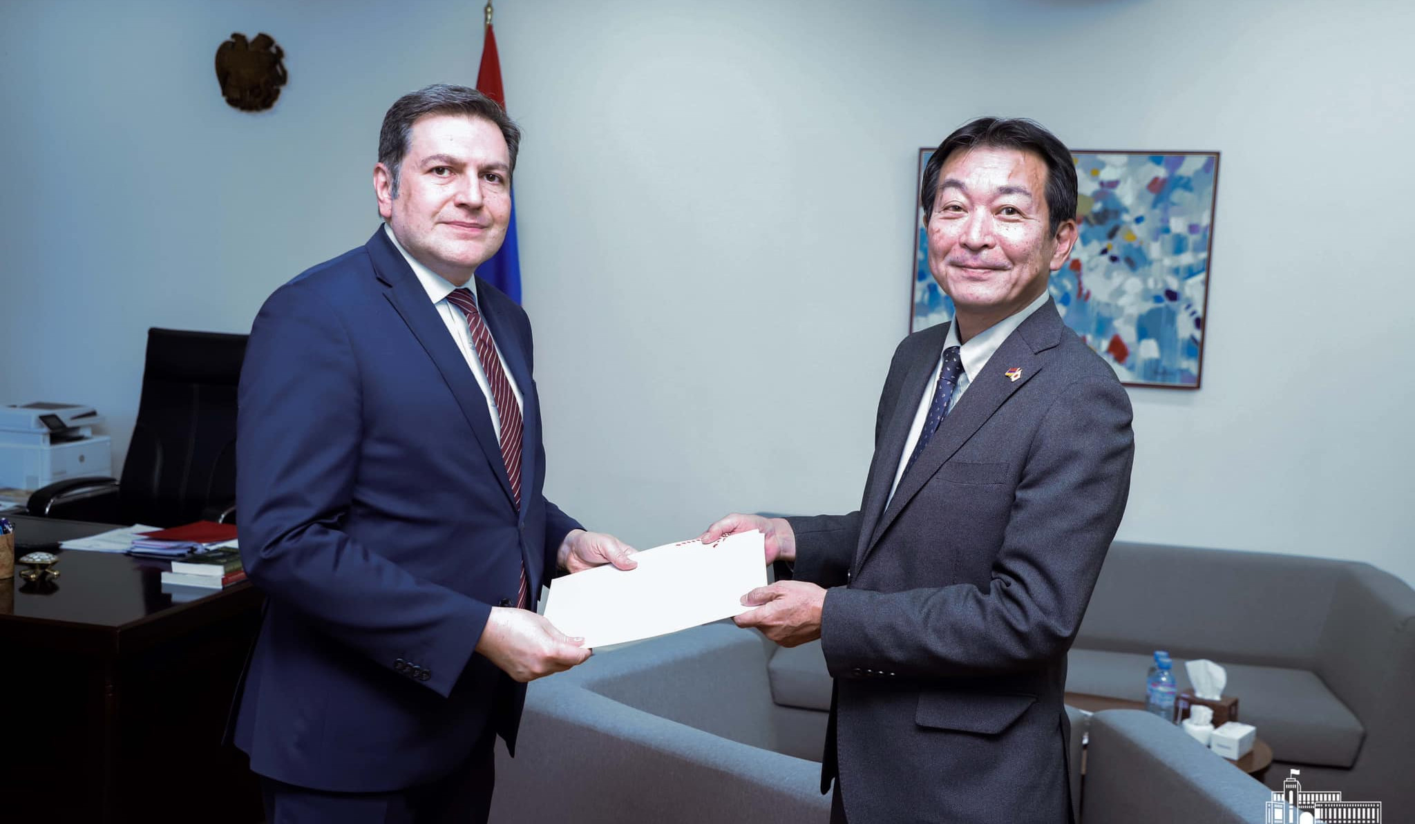 Newly appointed Ambassador of Japan handed over a copy of his credentials to Deputy Foreign Minister of Armenia