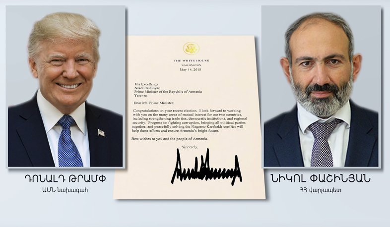 Donald Trump congratulates Nikol Pashinyan