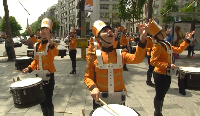 Yerevan Drums march in Champs-Élysées