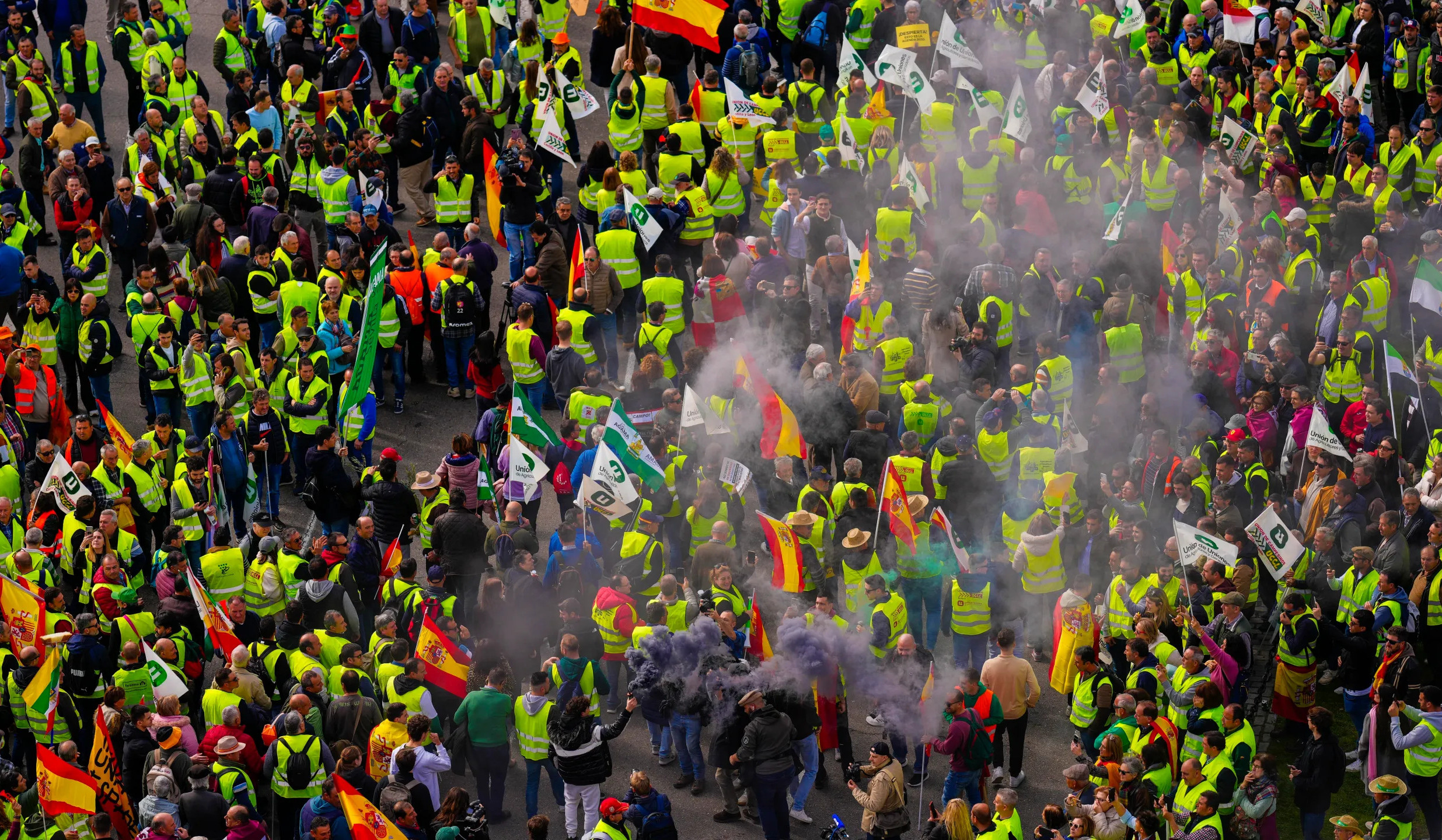 Police scuffles with Spanish farmers in Madrid protest
