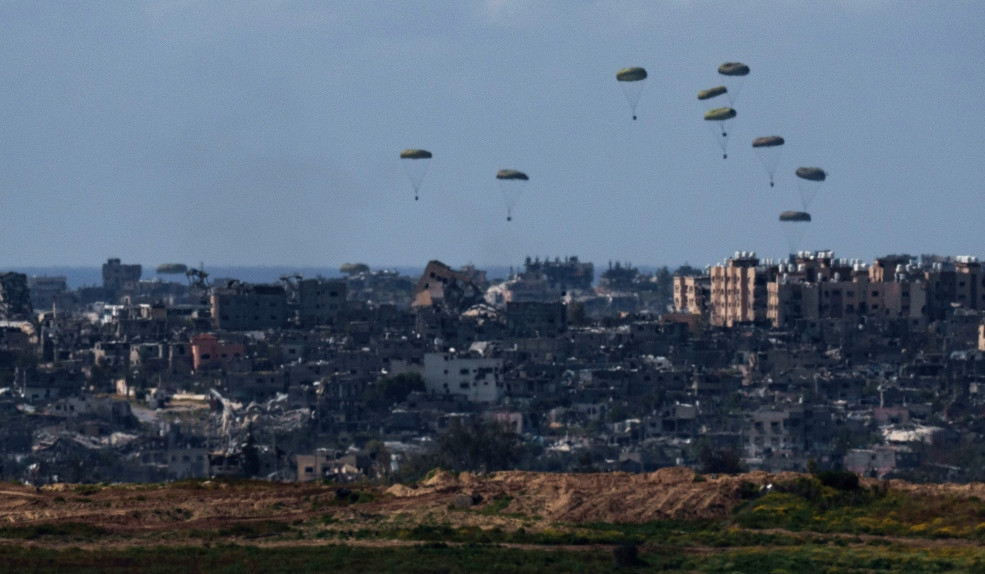 Aid airdropped over Gaza, one parachute fails to open