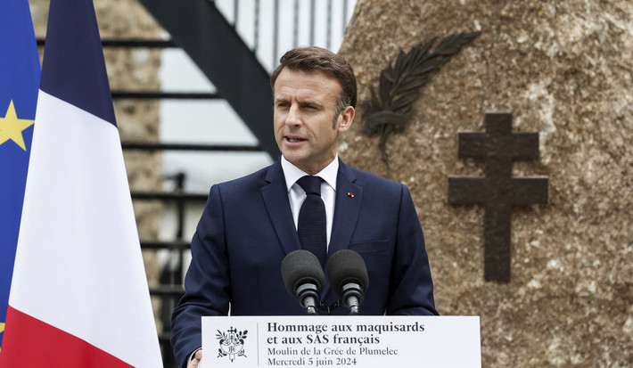Macron pays tribute to French city destroyed by Normandy bombings