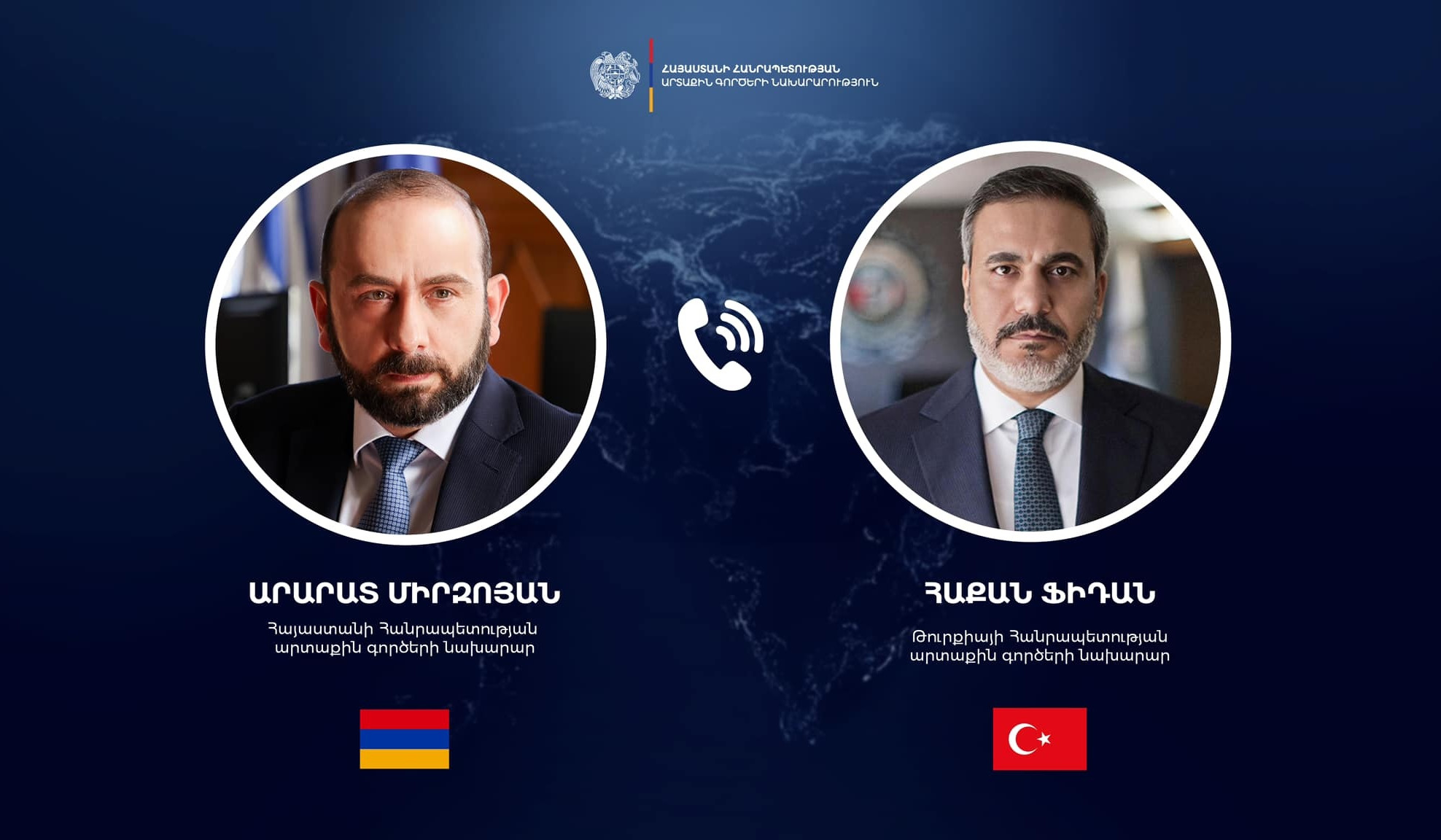 MIrzoyan, Fidan discuss process of normalization of relations between Armenia and Türkiye, the implementation of the agreements