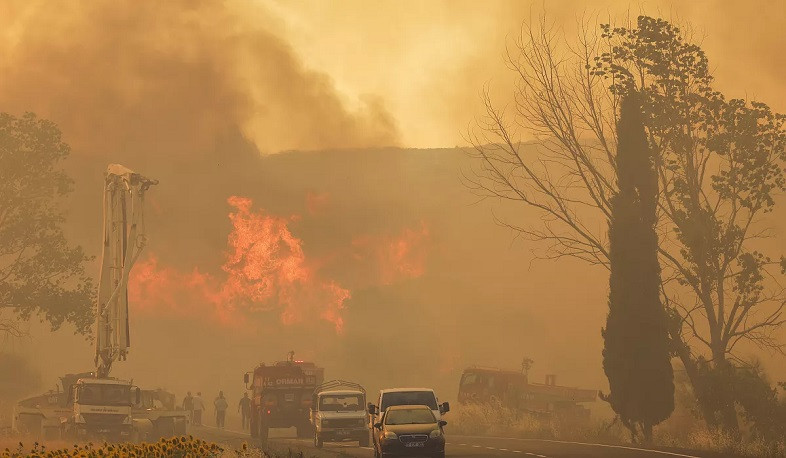 Wildfires on southwest coast of Turkey